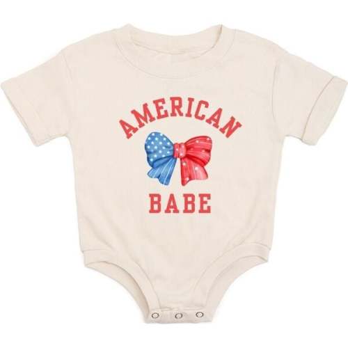 American Babe Short Sleeve Romper, Natural - Sweet Wink | Maisonette