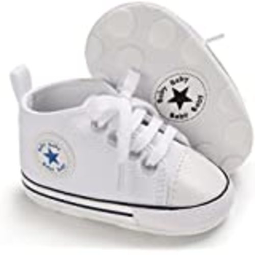 Amazon.com | KIDSUN Unisex Baby Boy Girl Canvas Sneaker Soft Sole Infant Lace up Newborn Ankle Toddler First Walkers Crib Shoes | Sneakers