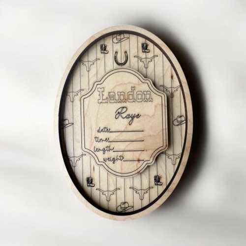 Rustic Western Baby Announement Sign-personalized Wood Birth Stat Plaque, Handmade - Etsy