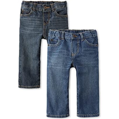 The Children's Place Baby and Toddler Boys' Basic Straight Leg Jeans, Multipack