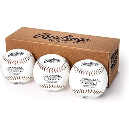 Rawlings | Official T-Balls | TVB | Youth/6u | 3 Count | Sponge Rubber Core | Indoor/Outdoor