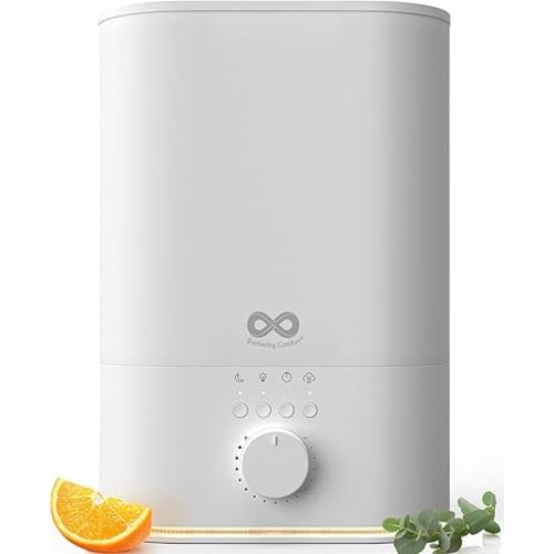 Everlasting Comfort Upgraded 6L Top Fill Humidifier Large Room & Bedroom, MAX Humidifier, Quiet Cool Mist, Easy to Clean & Fill, 60 Hour Run Time, Aromatherapy