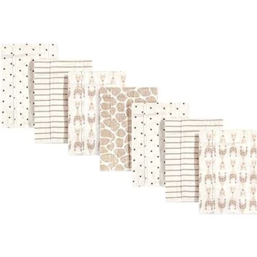 Hudson Baby Unisex Baby Cotton Flannel Burp Cloths, Neutral Giraffe, One Size