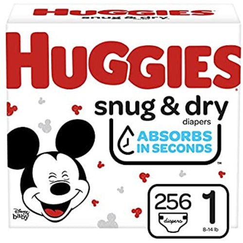 Huggies Snug & Dry Baby Diapers, Size 1, 256 Ct, One Month Supply - NEW One Month Supply Pack