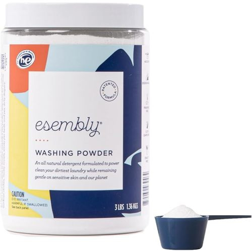 Esembly Cloth Diaper Laundry Detergent 3lbs Refillable Canister - Washing Powder Specially Formulated to be Gentle for Baby & Planet, Fragrance Free, Eco-friendly