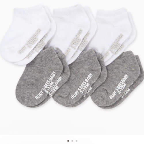 0-3m Solid Organic Cotton Baby Ankle Socks 6 Pack – Burt's Bees Baby