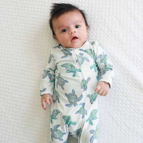 Totally Turtles Zipper Footie