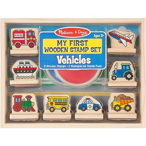 Melissa & Doug My First Wooden Stamp Set - Vehicles