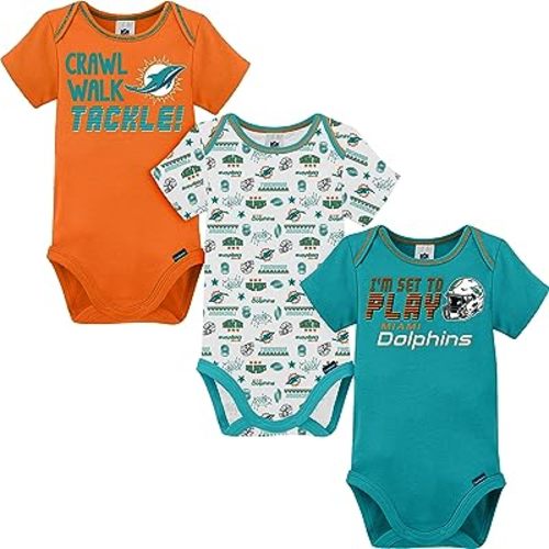 Gerber Baby NFL Team 3 Pack Short Sleeve Onesie Bodysuit