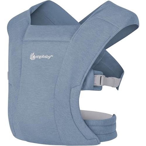 Ergobaby Embrace Newborn Baby Carrier for Infants 0-12 Months (7-25 lbs) - Ergonomic 2-Position Infant Carrier with Head and Neck Support, Hip-Healthy Positioning - Oxford Blue