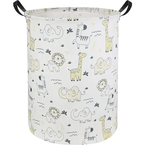 HIYAGON Baby Laundry Hamper Basket for Nursery (Animals)