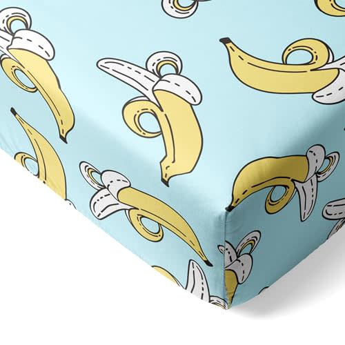 Little Sleepies Baby Crib Sheets, Buttery Soft Viscose from Bamboo Crib Sheets for Boys & Girls, Toddler Bed Sheet, Standard Crib Mattress Sheet, Super Stretchy & Elasticized (Bananas)