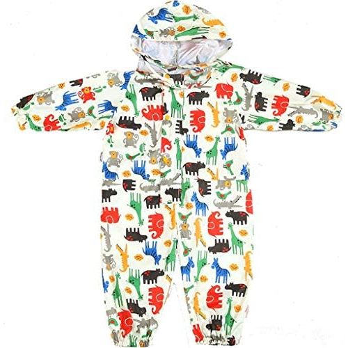 Toddler Rain Suit Baby Rain Suit with Hood Waterproof Coverall One Piece Rain Suit Kids(1-7 Years)