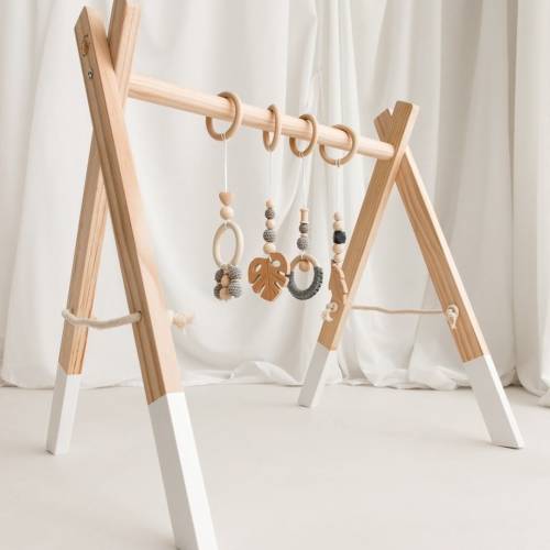 Wooden Baby Gym Frame, Wooden Baby Gym Hanging Toys, Wooden Baby Toys, Foldable Baby Play Gym, Baby Shower Gifts, Baby Wooden Toys