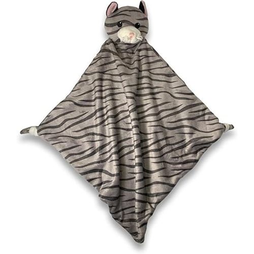 Security Blanket - 18" Tall Soft Fleece Blanky for Boys & Girls - Soothing Baby Blanket With Plush Stuffed Animal Kitty Cat