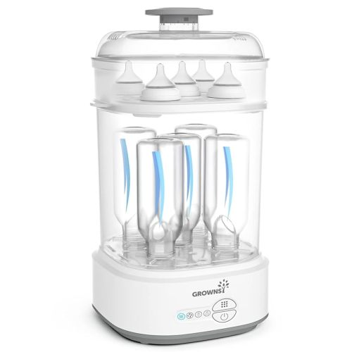 GROWNSY Bottle Sterilizer and Dryer, 2024 Compact Electric Steam Baby Bottle Sterilizer (Esterilizador de Biberones), Bottle Sanitizer for Baby Bottles, Pacifiers, Pump Parts