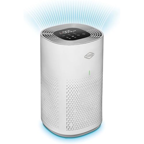 Clorox Air Purifiers for Home, True HEPA Filter, Medium Rooms Up to 1,000 Sq Ft, Removes 99.9% of Mold, Viruses, Wildfire Smoke, Allergens, Pet Allergies, Dust, AUTO Mode, Whisper Quiet