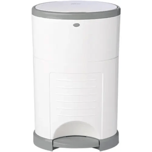 Diaper Dekor Classic Hands-Free Diaper Pail | Easiest to Use | Just Step – Drop – Done | Doesn’t Absorb Odors | Most Economical Refill System | 70% Recycled Materials | EKO White