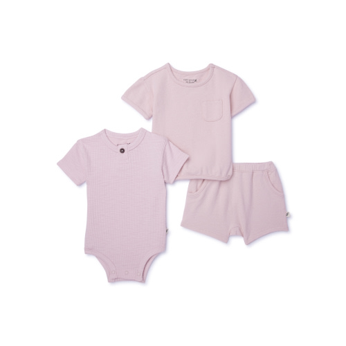 easy-peasy Baby Short Sleeve Tops and Short Outfit Set, 3-Piece, Sizes 0-24 Months