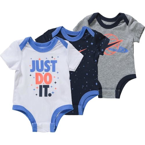 Nike Infant Baby Bodysuit 3 Pack (Midnight Navy(56G400-U90)/White, 6 Months)