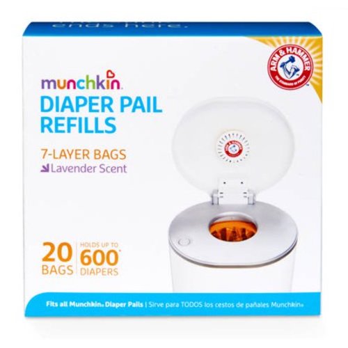 Munchkin Diaper Pail Refill Bags, 20 Bags
