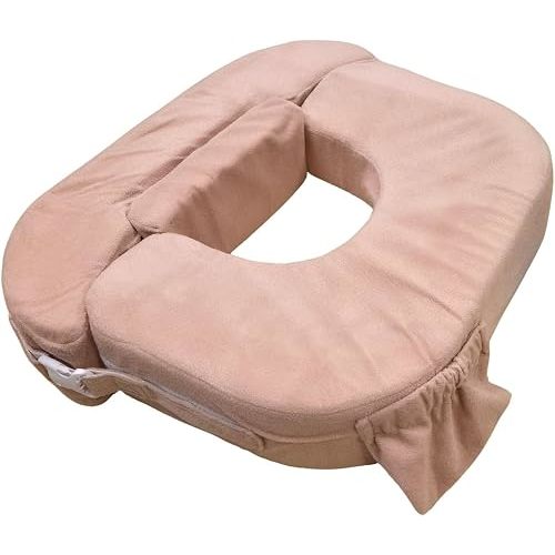 My Brest Friend Twin Nursing Pillow - Enhanced Comfort with Slipcover - Ergonomic Breastfeeding Pillow for Ultimate Support - Adjustable Nursing Pillow with Handy Side Pocket, Soft Rose