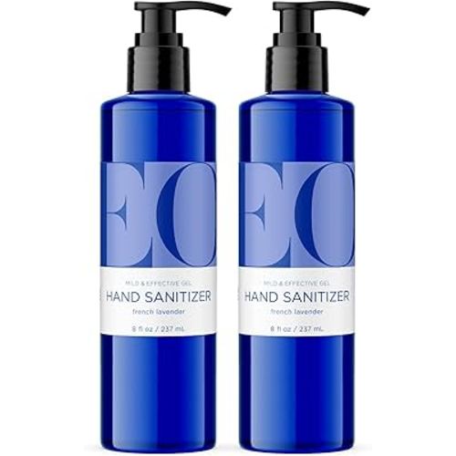 EO Hand Sanitizer, 8 Ounce (Pack of 2), French Lavender made with Sugarcane Alcohol with Essential Oils, 99% Effective Against Germs