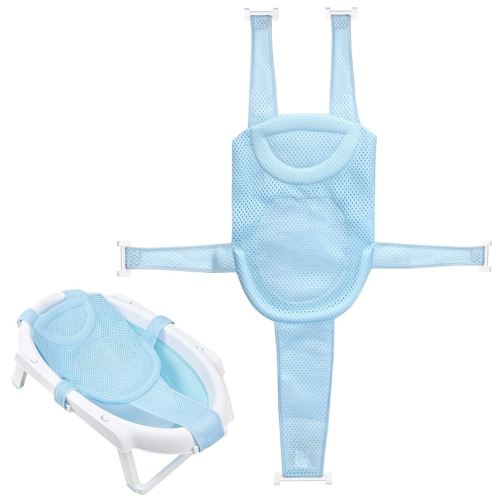 Colorlife Baby Bath Seat Support Net Infant Bathing Seat Support Mat, Adjustable Comfortable Non-Slip Five-Pointed Baby Shower Net Bathtub Sit Up Mesh for Newborn 0-6 Months-Blue(No Bathtub)