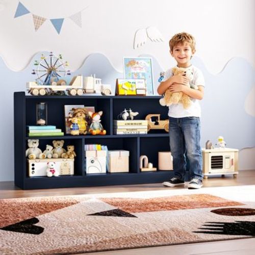 TinyHomie Kids Bookshelf, Toy Storage Cubby, 5-Section Montessori Bookshelf, Fit for Children's Room, Playroom, Hallway, Kindergarten
