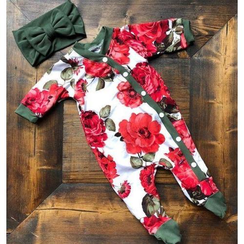 2-piece baby cotton flower jumpsuit – Pawlulu