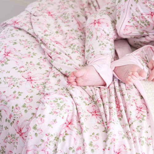 Bows in Bloom Double Sided Bamboo Blanket