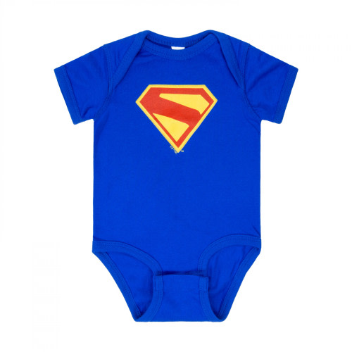 Superman 2025 Logo Royal Blue Snap Infant Bodysuit