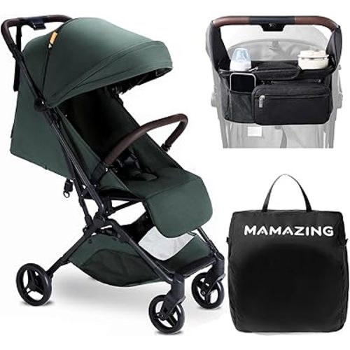 Lightweight Baby Travel Stroller with Organizer & Cushion–Mom’s Choice Gold Award Winner, Compact & Airplane-Friendly, One-Handed Folding Design, 11.6 lbs, Perfect for Toddlers, Green