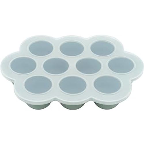 WeeSprout Silicone Baby Food Freezer Tray with Clip-on Lid - Perfect Storage Container for Homemade Baby Food, Vegetable & Fruit Purees, and Breast Milk (Matte Green, Ten 1.5 Ounce Sections)