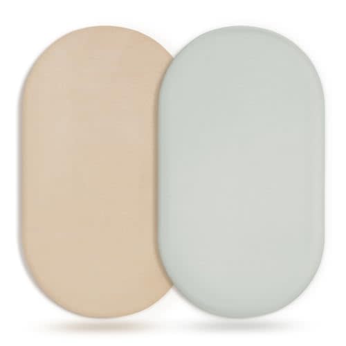 GRSSDER Stretchy Ultra Soft Fitted Bassinet Sheet 3 Pack, Universal Fit for Bassinets Baby Cradle Moses Basket Oval Rectangle Mattress Safe and Snug, Jersey Bassinet Sheets for Girls, Tsn/Gray