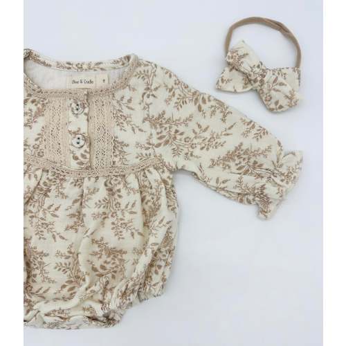 Elodie Long Sleeve Romper Set – Olive and Cradle