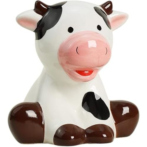 123Arts Ceramic Cow Money Bank Piggy Bank Ornament Decoration