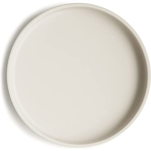 mushie Classic Silicone Suction Plate | BPA-Free Non-Slip Design (Ivory)