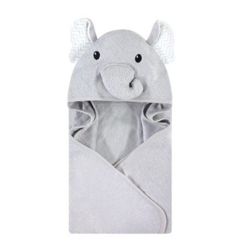 Hudson Baby Infant Unisex Rayon from Bamboo Animal Hooded Towel, Gray Elephant, One Size