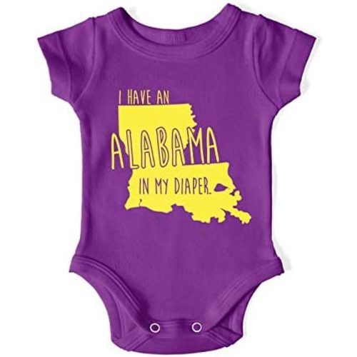 In My Diaper I Have an Alabama - Louisiana Rival Sports Fans Baby One Piece