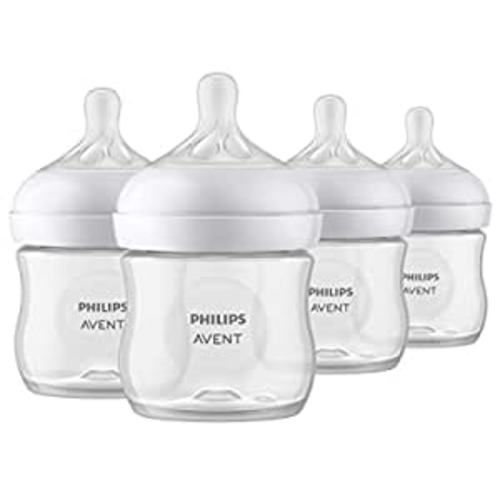 Amazon.com : Philips AVENT Natural Baby Bottle with Natural Response Nipple, Clear, 4oz, 4pk, SCY900/04 : Baby