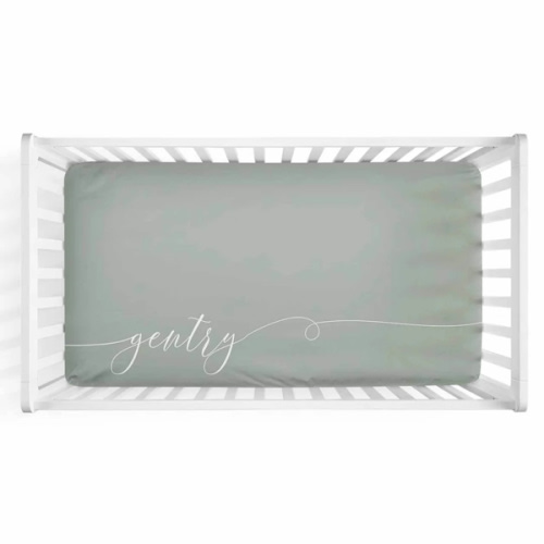 Color Story | Moss Personalized Crib Sheet