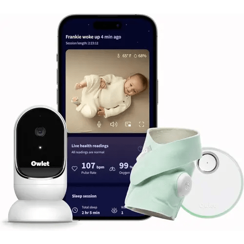 Owlet® Dream Duo Smart Baby Monitor: FDA-Cleared Dream Sock® plus Owlet Cam - Tracks & Notifies for Pulse Rate & Oxygen while viewing Baby in 1080p HD WiFi Video - Mint