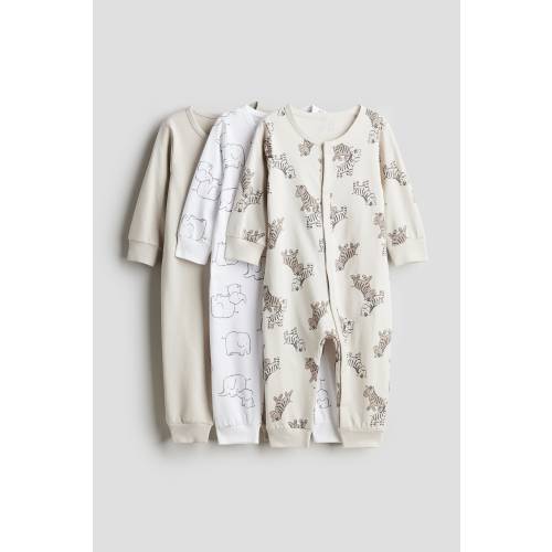 3-PACK COTTON PAJAMA JUMPSUITS