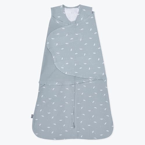 HALO 100% Cotton Sleepsack Swaddle, 3-Way Adjustable Wearable Blanket, TOG 1.5, Birds, Newborn, 0-3 Months