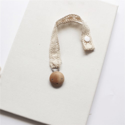 Baby Crochet Pacifier Clip – Beige Crochet