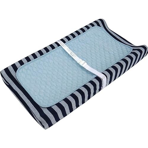 BlueSnail Quilted Thicker Waterproof Changing Pad Liners,3 Count(Blue 13” x 27”)