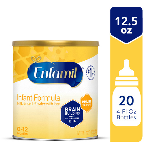 Enfamil Powder Baby Formula, Milk-based Baby Formula with Iron, Omega-3 DHA & Choline, 12.5 Oz Can​