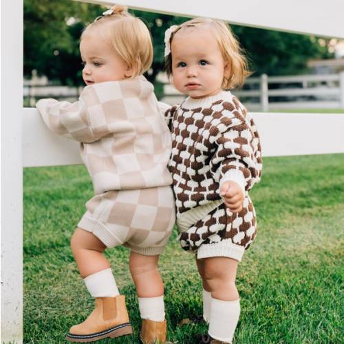 Mebie Baby | Brown + Cream Knit Sweater