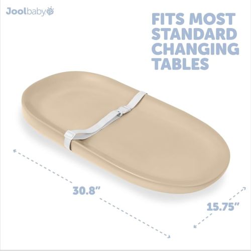 Jool Baby Waterproof Baby Changing Pad - Easy to Clean, Lightweight & Portable - Large Foam Cushion for Comfort (Oatmeal)